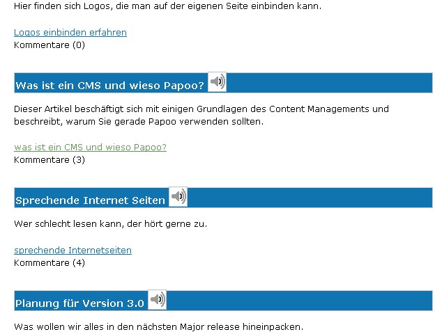 In der Übersicht der Artikel werden auch die Anzahl der Kommentare angezeigt